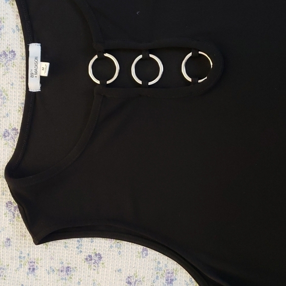 Black Tank Top with Silver Detailing - Picture 2 of 4